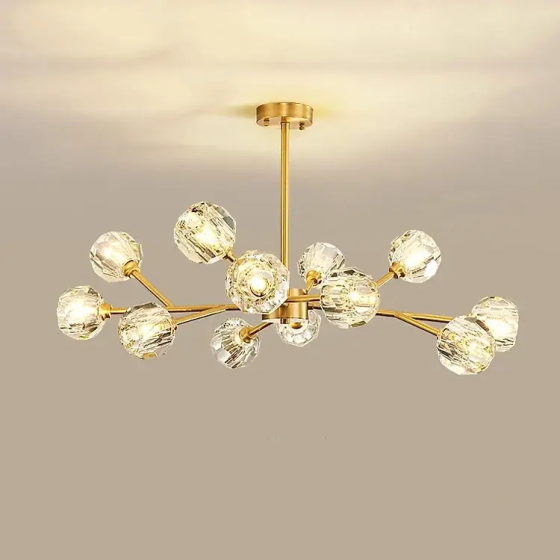 Хрустальная светодиодная люстра Блик 8610 (Золотая) 9 плафонов Винница