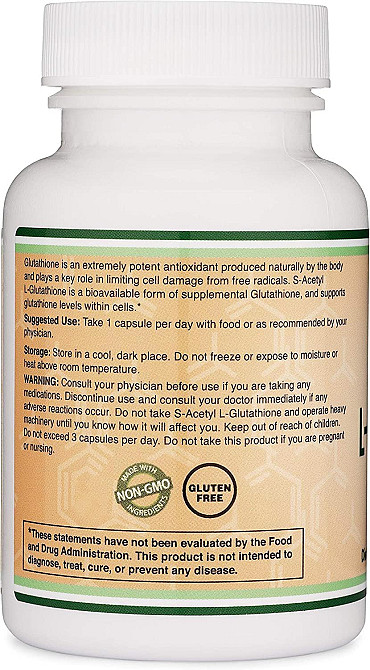 S-ацетил L-глутатіон Double Wood Supplements S-Acetyl L-Glutathione 100 mg 60 capsules Луцьк - фото 3