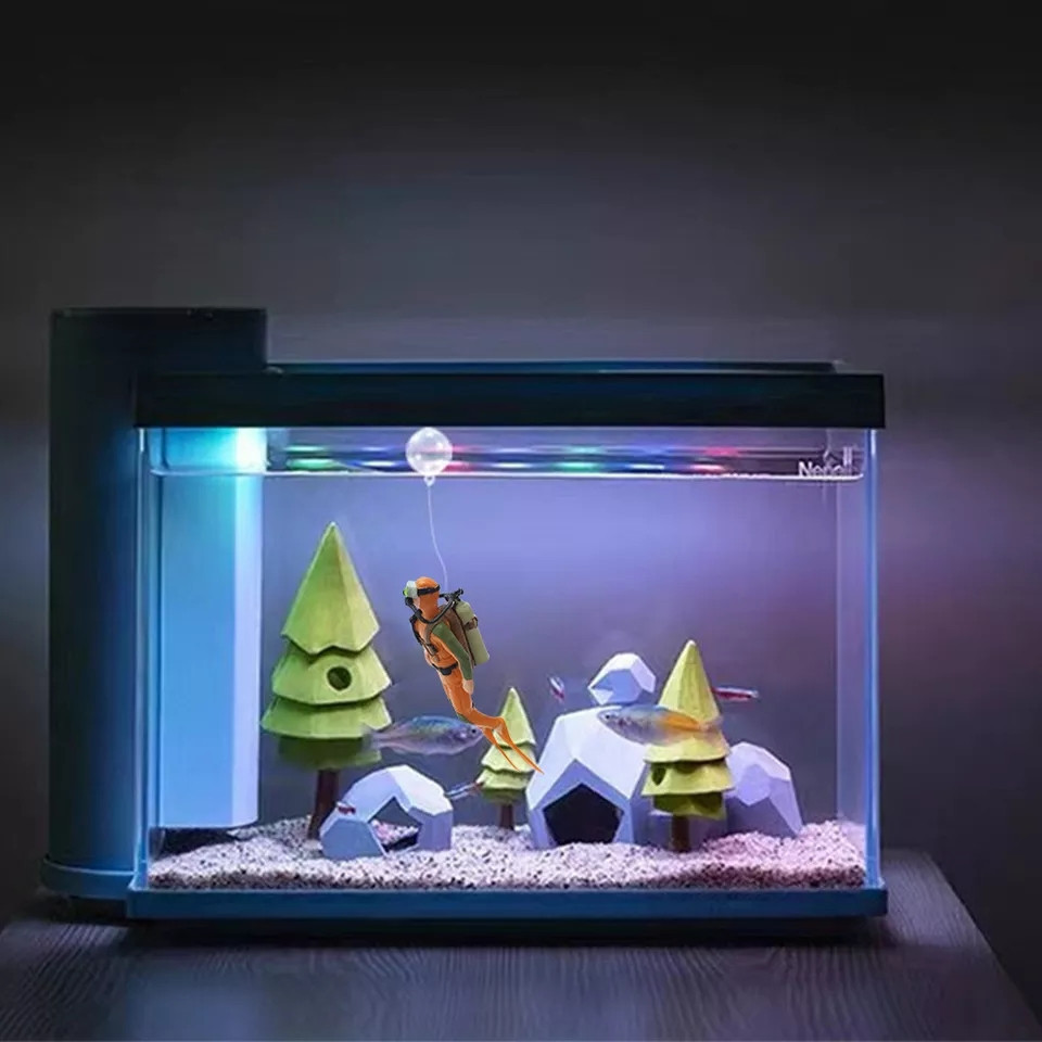 Водолаз декор в аквариум 125 на 40 мм оранжевый Киев - изображение 2