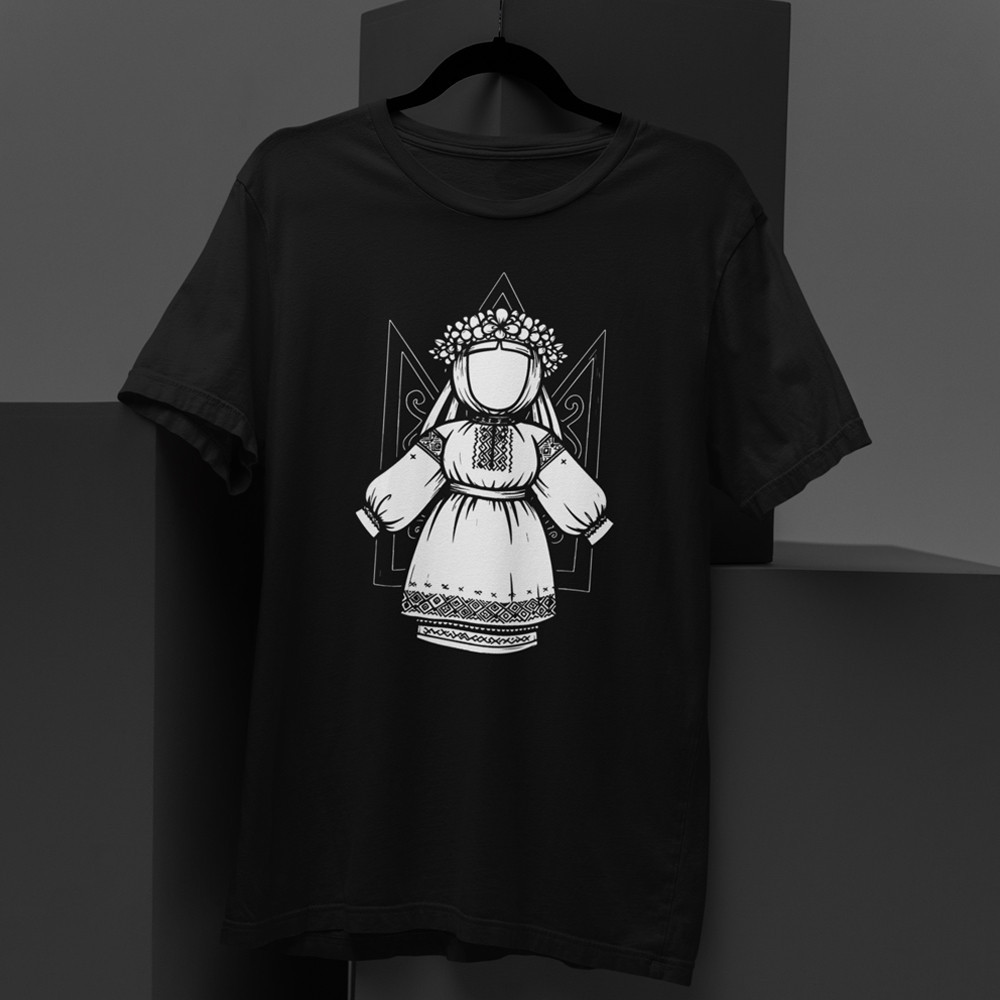 Мужская летняя футболка "Мотанка" хлопковая базовая с оригинальным принтом  / Дизайнерская футболка Запоріжжя - фото 1