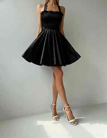 Женское элегантное праздничное бархатное платье Черный, 46/48 Одесса