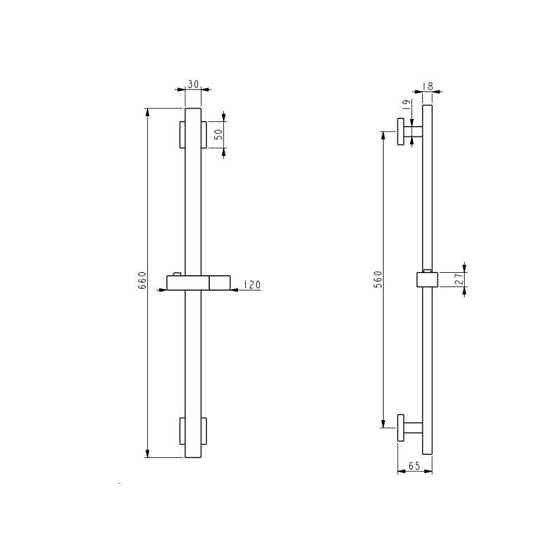Душевая стойка с держателем универсальная Lidz Niagara 321 прямоугольная LDNIA321NKS46113 сатин Киев