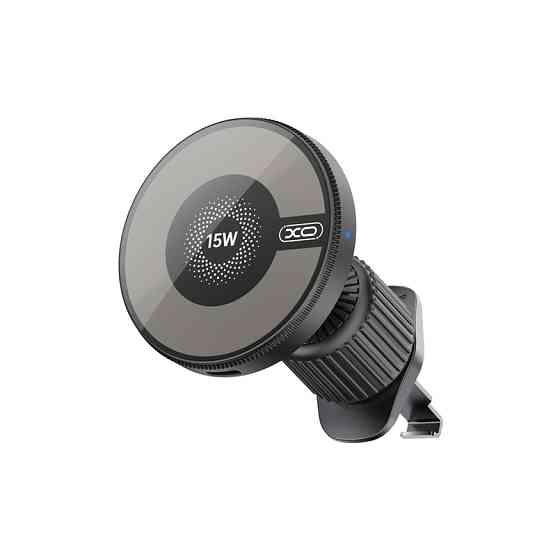 Тримач телефону автомобільний XO з бездротовою зарядкою CX025 Magnetic Car Air Vent 15W чорний Львів