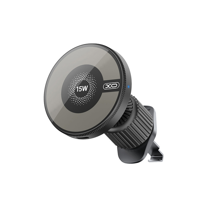 Тримач телефону автомобільний XO з бездротовою зарядкою CX025 Magnetic Car Air Vent 15W чорний Львів - фото 1
