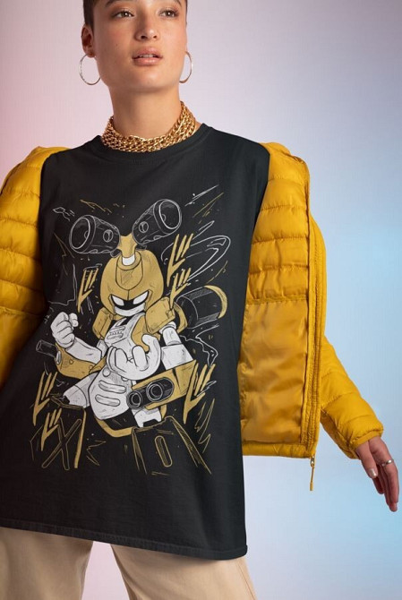 Футболка з аніме принтом Медаботс Волуме Медабот Відео оверсайз (S/M/L) Чорний AnimeJ0857 Дніпро - фото 5