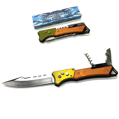 Ніж туристичний складаний з відкривалкою та штопором Київ - фото 1