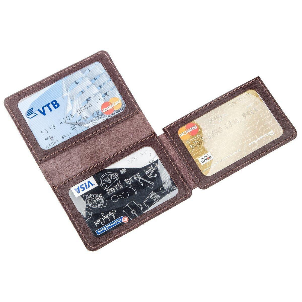 Обкладинка для авто документів 3 слота шкіряна Коричнева (SHVIGEL) Київ - фото 2