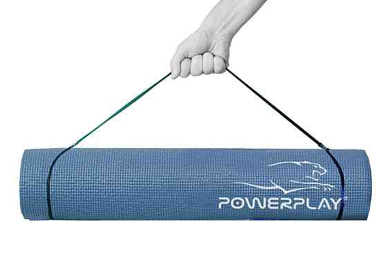 Килимок для йоги та фітнесу PowerPlay 4010 PVC Yoga Mat Темно-синій (173x61x0.6) Луцьк