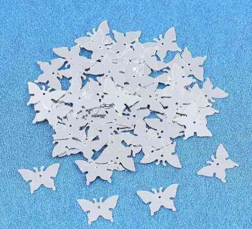 Конфетти на праздник Бабочки жесткие 15 г 15 мм серебристый Киев