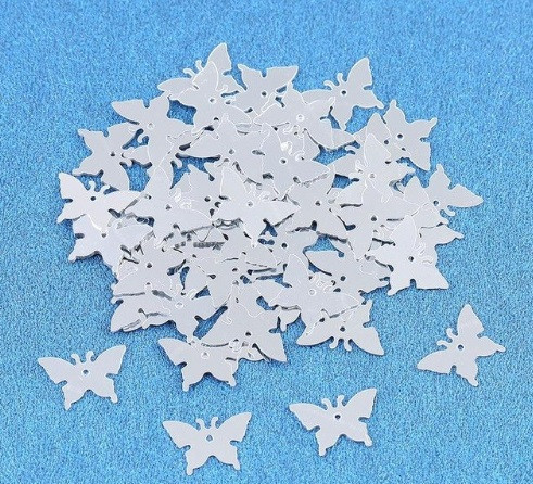 Конфетти на праздник Бабочки жесткие 15 г 15 мм серебристый Киев - изображение 1