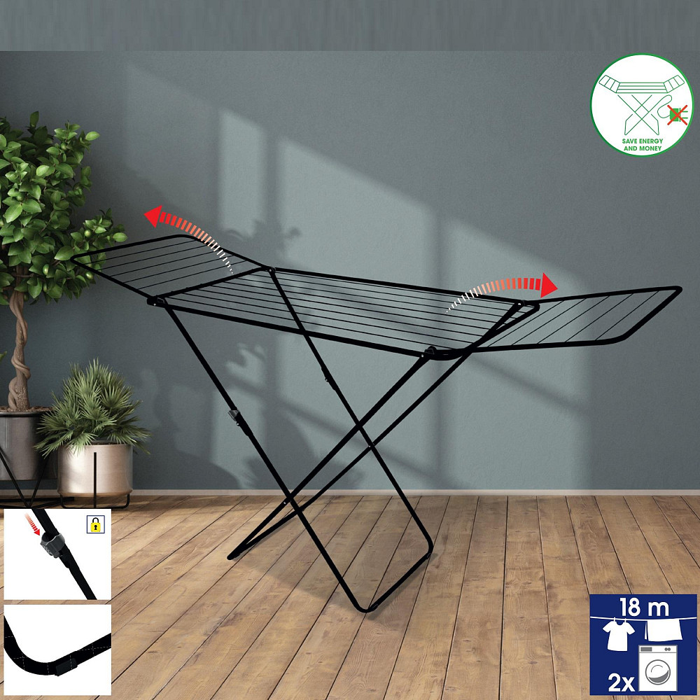 Сушарка для білизни підлогова Casa Si Kolibri 18m Black (CS42191C06E) Київ - фото 3