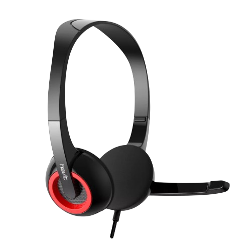 Навушники Havit HV-H202d з мікрофоном AUX чорний/червоний Житомир - фото 3