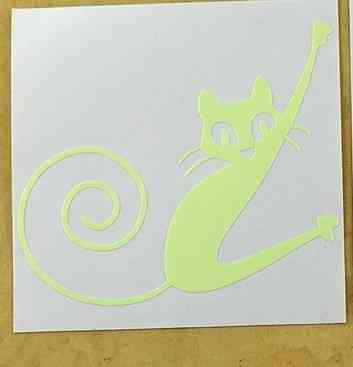Фосфорная наклейка Кот 10 на 10 смм салатовый Киев