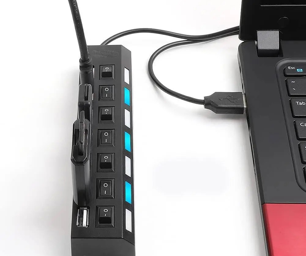 USB хаб Combi концентратор на 7 портів з підсвічуванням Запоріжжя - фото 3