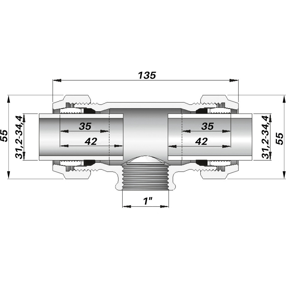 З'єднання зажимне трійник Gebo QТ 1″ (000002364) Київ - фото 2