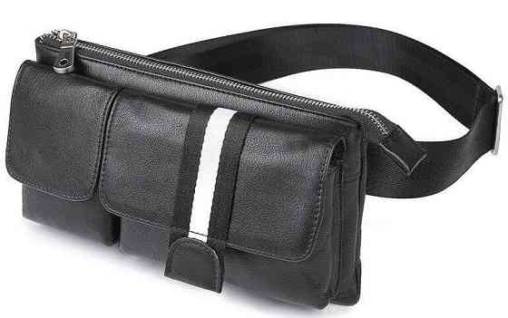Сумка поясная кожаная Черная (Vintage) Киев