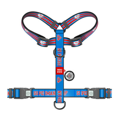 Шлей для собак WAUDOG Nylon H-образная с QR-паспортом "Супермен Ретро", светоотражающая М (344-1082) Винница - изображение 2
