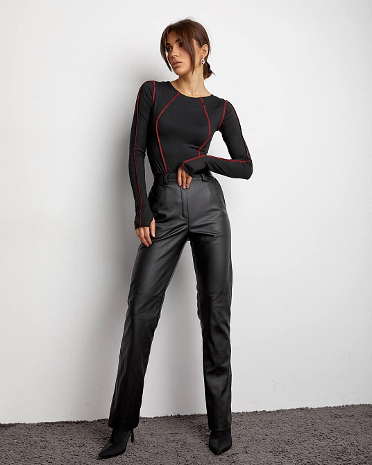 Женский базовый боди с кантом бифлекс Черный, 46/48 Одесса - изображение 10