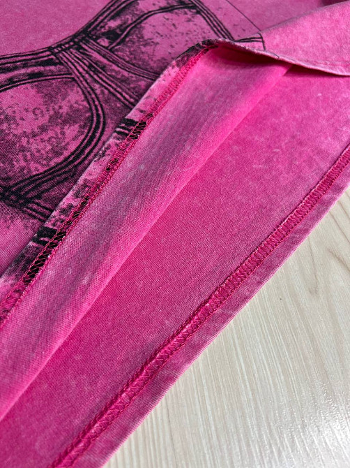 Футболка жіноча A-N 2732 варена коротка широка малюнок корсет бра, рожевий, one size Київ - фото 3