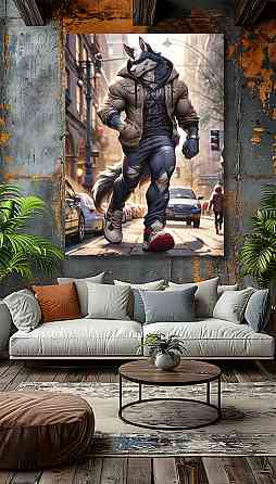 Картина Холсті в спортзал  Вовк  KLM_19 70х100 см Киев
