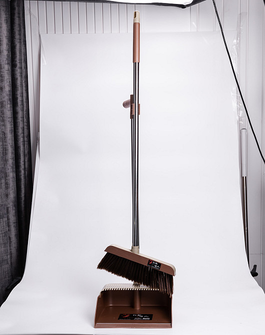 Household Набір віник та совок на довгій ручці для підлоги 27×25×103 (см) щітка віник для приби Коломия - фото 3
