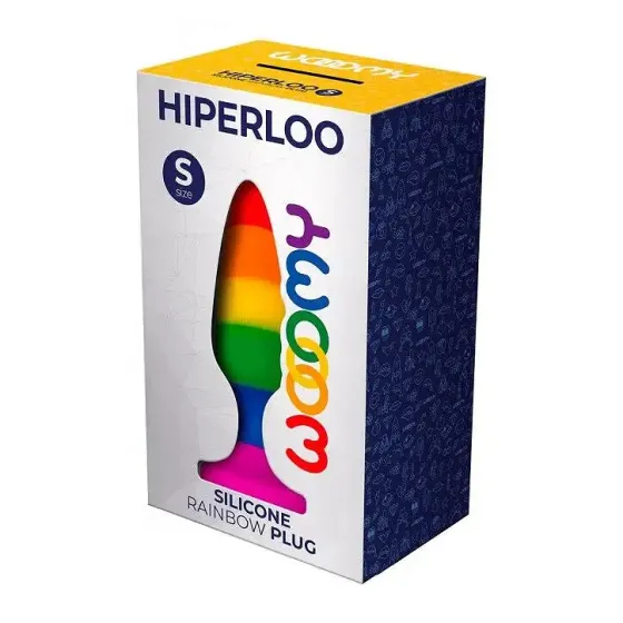 Силіконова анальна пробка Wooomy Hiperloo Silicone Rainbow Plug S, діаметр 2,4 см, довжина 9 см Львів
