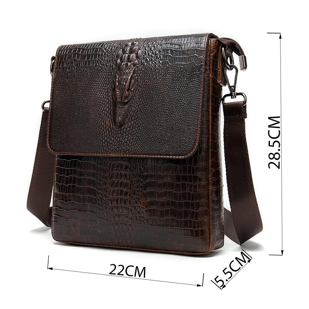 Сумка с тиснением под кожу крокодила Коричневая (Vintage) Киев - изображение 7