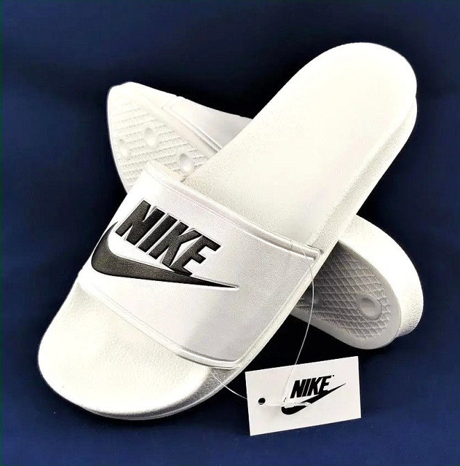 Мужские Белые Шлёпанцы Nike Сланцы Тапочки Найк (размеры: 45) Днепр - изображение 1