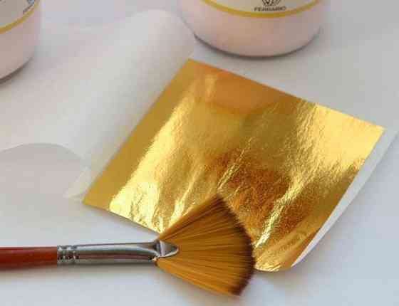 Сусальне золото для декору, набір 100 листів 8x8 см Київ