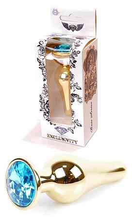 Анальна пробка Boss Series - Jewellery Gold BUTT PLUG Light Blue, BS6400067 Sex Aura Київ