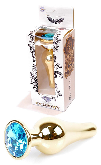 Анальна пробка Boss Series - Jewellery Gold BUTT PLUG Light Blue, BS6400067 Sex Aura Київ - фото 1
