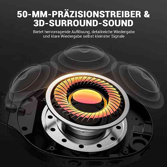 Беспроводная игровая гарнитура Bluetooth 2,4 ГГц, 3,5 мм наушники накладные полноразмерные для PC PS4 PS5 Mac Киев