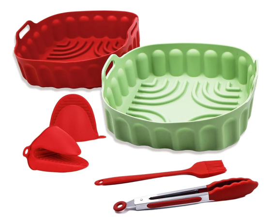 Набір силіконових форм 2шт для аерофритюрниці, аерогрилю, духовки +аксесуари в подарунок Gurlideo Луцк