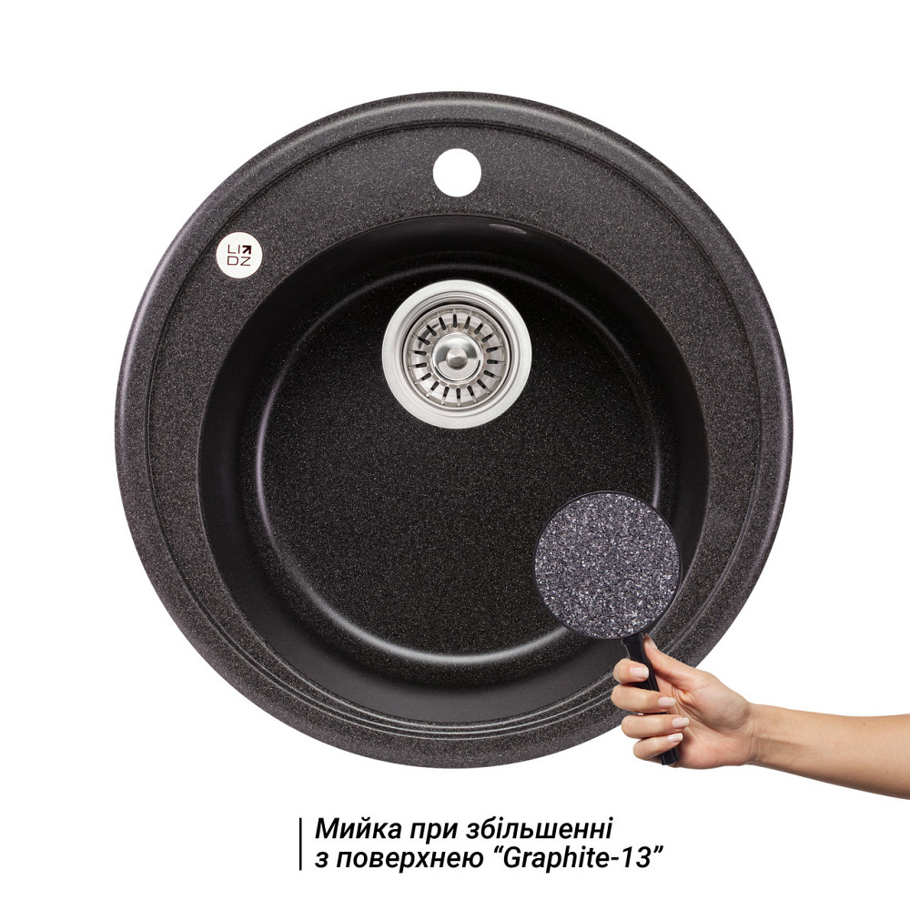 Кухонна мийка Lidz D510/200 GRF-13 (LIDZGRF13D510200) Київ - фото 3