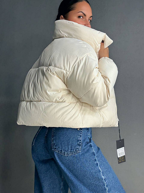 Куртка жіноча Lady Yep 10043 коротка на блискавці з коміром біла, білий, 44 Київ - фото 12