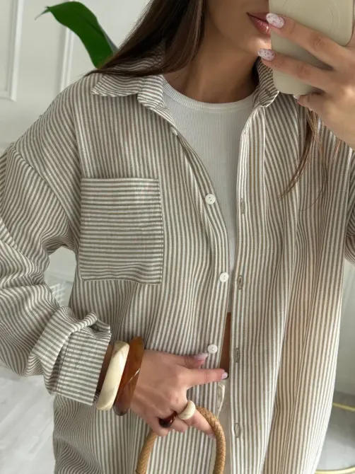 Льняная рубашка негабаритного размера — идеальный выбор для весны и лета. Одесса - изображение 10