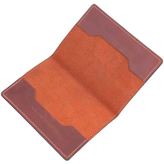 Обложка на паспорт в винтажной коже Карта GRANDE PELLE 16772 Светло-коричневая Киев