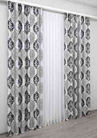 Двостороння тканина блекаут-софт, колекція "Корона" колір сірий з чорним 1273ш (Б) Київ