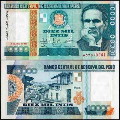 Перу / Peru 10000 Intis 1988 Pick 140 UNC Полтава
