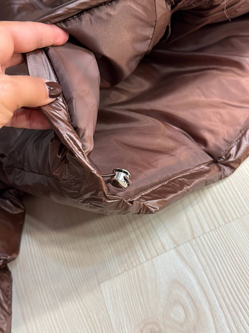 Куртка женская Lady Yep 10015 короткая глянцевая пуффер коричневая, коричневый, 44 Киев - изображение 14