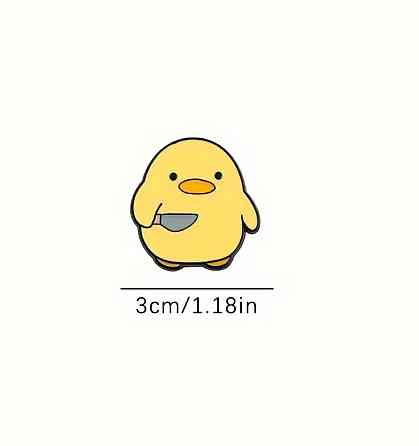 Значок брошка качка з ножем емаль пін жовтий аксесуар на одяг рюкзак Київ