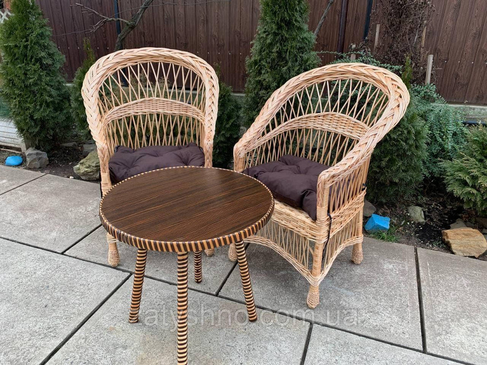 Плетеная мебель с подушками для сидений Киев - изображение 7