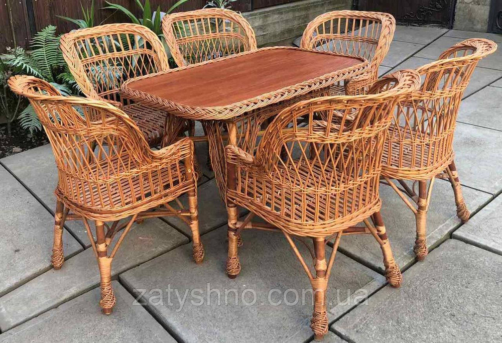 Мебель плетеная в холл |Мебель из лозы с большим столом |мебель плетеная из лозы Киев - изображение 1