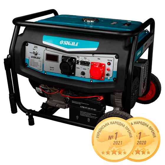 Генератор бензиновый 220-380В 8.5/9.0кВт 4-х тактный электрозапуск SIGMA (5710511) Ровно