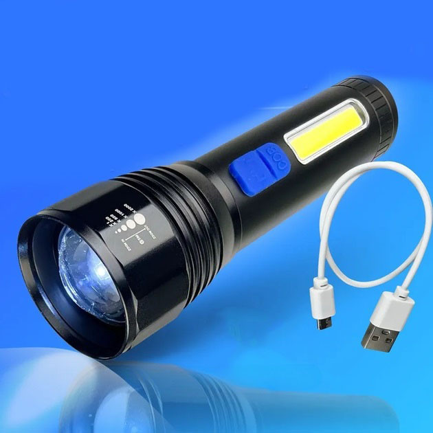 Ліхтар ручний металевий CB-C11-P50-COB, Акумуляторний ліхтар для домашнього використання GS-85 Львів - фото 3