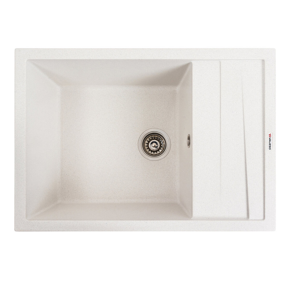 VALESO Гранітна мийка для кухні VALESO CASCADA 7050 матова Біла в крапку Коломия - фото 9