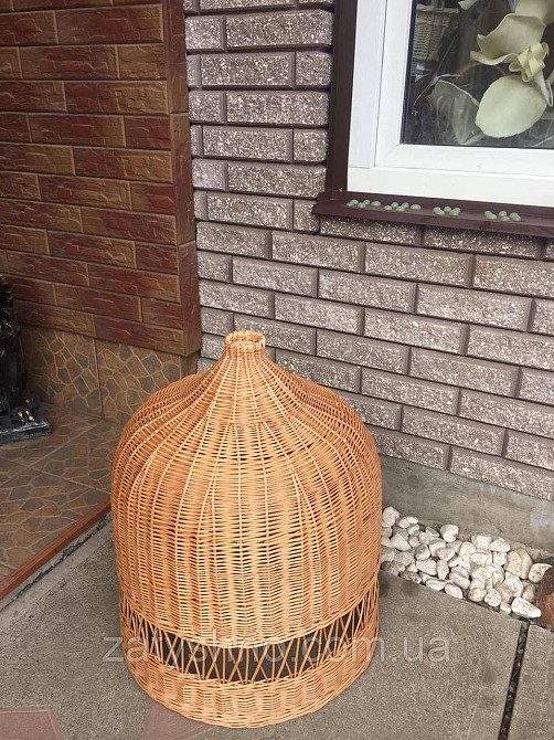 Люстра плетена із візерунком | із лози люстра плетена | плетена люстра під розмір Київ - фото 2