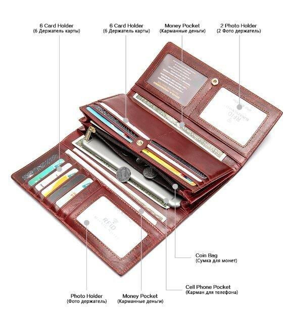 Кошелек женский Vintage 14916 Бордовый Киев - изображение 6