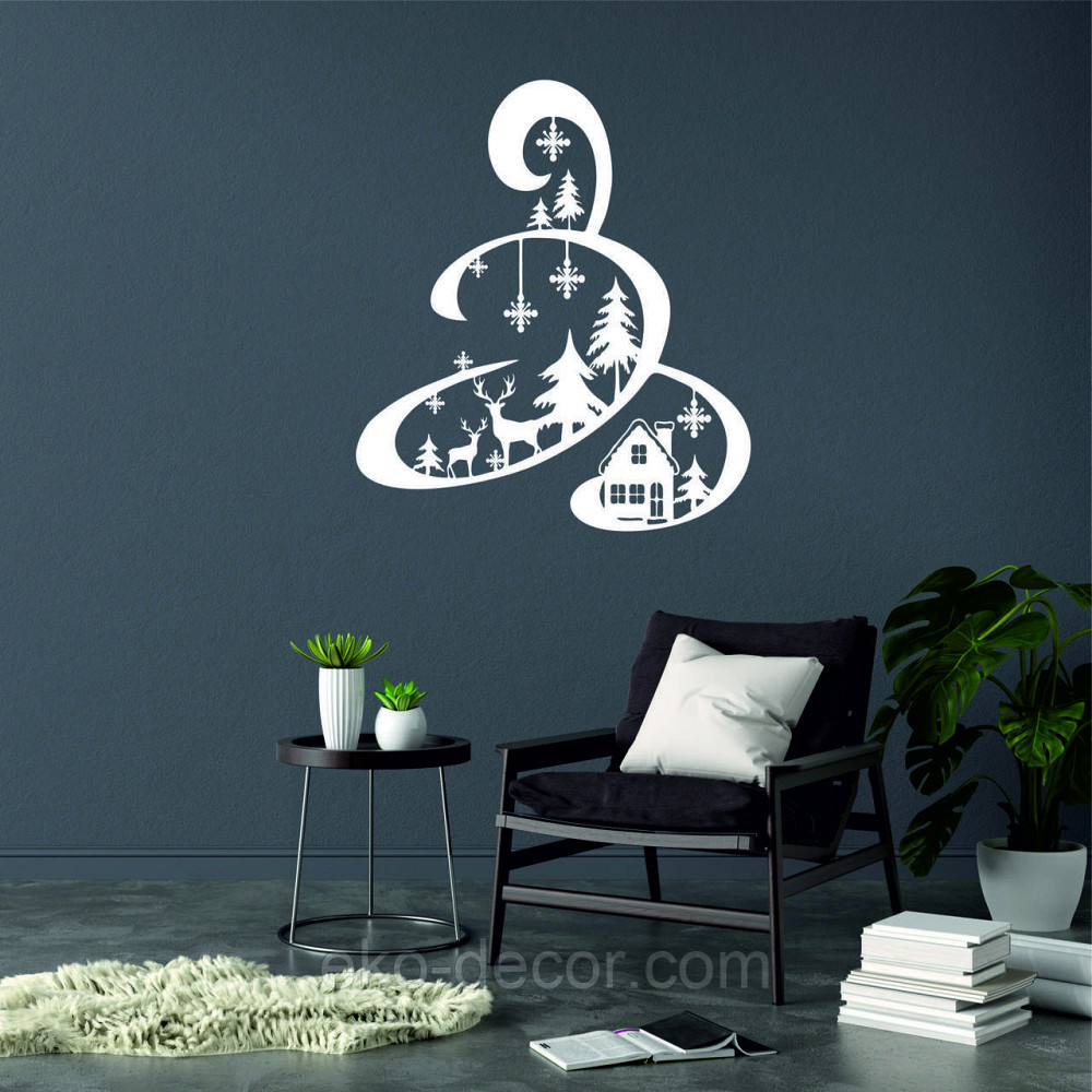 Декоративное настенное Панно «Новый год», Декор на стену 50*43 см, Белый Киев - изображение 5