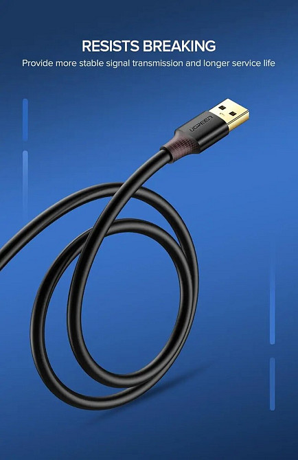 Подовжувач UGREEN US129 USB 3.0 Extension Male Cable 1.5m (Black)(UGR-30126) (UGR-30126) Киев - изображение 5